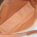 CELINE Macadam Canvas Shoulder Bag PVC Leather Brown Gold Auth 198300-10