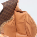 CELINE Macadam Canvas Shoulder Bag PVC Leather Brown Gold Auth 198300-21