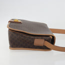 CELINE Macadam Canvas Shoulder Bag PVC Leather Brown Gold Auth 198300-3