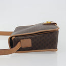 CELINE Macadam Canvas Shoulder Bag PVC Leather Brown Gold Auth 198300-4
