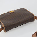 CELINE Macadam Canvas Shoulder Bag PVC Leather Brown Gold Auth 198300-6