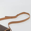 CELINE Macadam Canvas Shoulder Bag PVC Leather Brown Gold Auth 198300-14