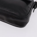 FENDI Mamma Baguette Shoulder Bag Leather Black Silver Auth 198301SAM-14