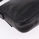 FENDI Mamma Baguette Shoulder Bag Leather Black Silver Auth 198301SAM-15