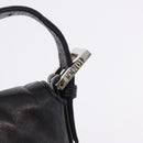 FENDI Mamma Baguette Shoulder Bag Leather Black Silver Auth 198301SAM-17