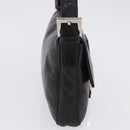 FENDI Mamma Baguette Shoulder Bag Leather Black Silver Auth 198301SAM-4