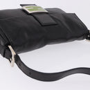 FENDI Mamma Baguette Shoulder Bag Leather Black Silver Auth 198301SAM-6