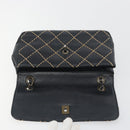 CHANEL Wild Stitch Chain Shoulder Bag Leather Black Gold CC Auth 198302V-19