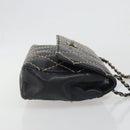 CHANEL Wild Stitch Chain Shoulder Bag Leather Black Gold CC Auth 198302V-3