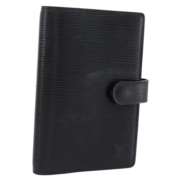 LOUIS VUITTON Epi Agenda PM Day Planner Cover Black R20092 LV Auth 198303