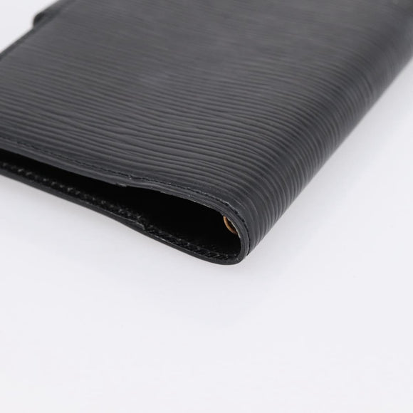 LOUIS VUITTON Epi Agenda PM Day Planner Cover Black R20092 LV Auth 198303