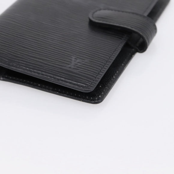 LOUIS VUITTON Epi Agenda PM Day Planner Cover Black R20092 LV Auth 198303