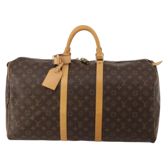 LOUIS VUITTON Monogram Keepall 55 Boston Bag M41424 LV Auth 198304V