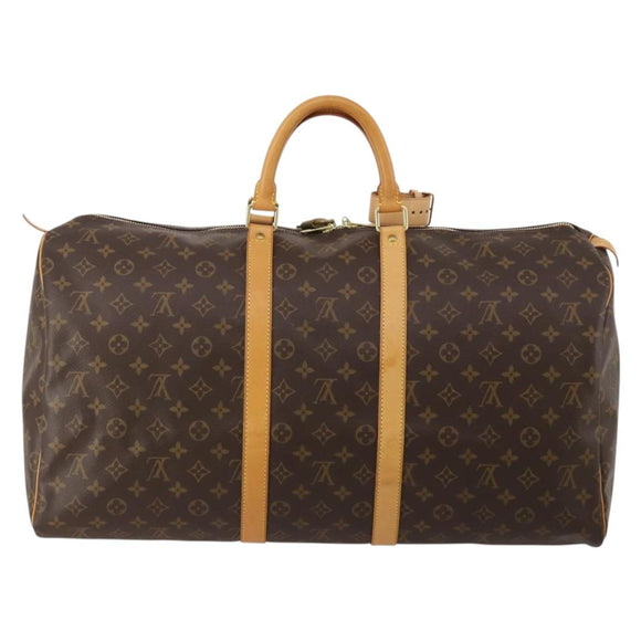 LOUIS VUITTON Monogram Keepall 55 Boston Bag M41424 LV Auth 198304V