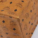 MCM Vicetos Logogram Tote Bag PVC Leather Brown Gold Auth 198306-9