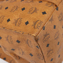 MCM Vicetos Logogram Tote Bag PVC Leather Brown Gold Auth 198306-14