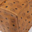 MCM Vicetos Logogram Tote Bag PVC Leather Brown Gold Auth 198306-15
