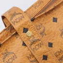 MCM Vicetos Logogram Tote Bag PVC Leather Brown Gold Auth 198306-17