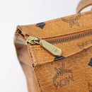 MCM Vicetos Logogram Tote Bag PVC Leather Brown Gold Auth 198306-10