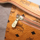 MCM Vicetos Logogram Tote Bag PVC Leather Brown Gold Auth 198306-21