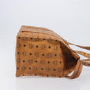 MCM Vicetos Logogram Tote Bag PVC Leather Brown Gold Auth 198306-3