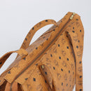 MCM Vicetos Logogram Tote Bag PVC Leather Brown Gold Auth 198306-6