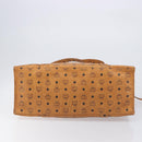 MCM Vicetos Logogram Tote Bag PVC Leather Brown Gold Auth 198306-5