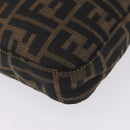 FENDI Zucca Canvas Mamma Baguette Shoulder Bag Brown Gold Tone Auth 198310V-13