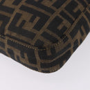 FENDI Zucca Canvas Mamma Baguette Shoulder Bag Brown Gold Tone Auth 198310V-15