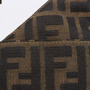 FENDI Zucca Canvas Mamma Baguette Shoulder Bag Brown Gold Tone Auth 198310V-22