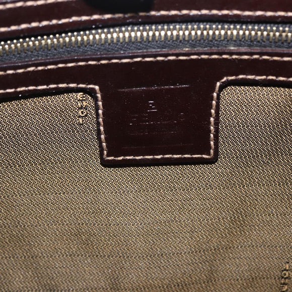 FENDI Zucca Canvas Mamma Baguette Shoulder Bag Brown Gold Tone Auth 198310V