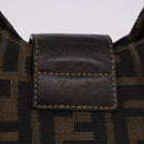 FENDI Zucca Canvas Mamma Baguette Shoulder Bag Brown Gold Tone Auth 198310V-4