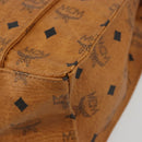 MCM Vicetos Logogram Tote Bag PVC Leather Brown Gold Auth 198311-9