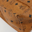 MCM Vicetos Logogram Tote Bag PVC Leather Brown Gold Auth 198311-14