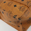 MCM Vicetos Logogram Tote Bag PVC Leather Brown Gold Auth 198311-16