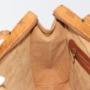 MCM Vicetos Logogram Tote Bag PVC Leather Brown Gold Auth 198311-19
