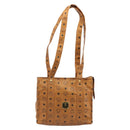 MCM Vicetos Logogram Tote Bag PVC Leather Brown Gold Auth 198311-13