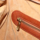 MCM Vicetos Logogram Tote Bag PVC Leather Brown Gold Auth 198311-20
