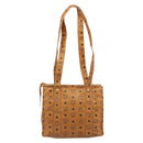 MCM Vicetos Logogram Tote Bag PVC Leather Brown Gold Auth 198311-2