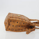 MCM Vicetos Logogram Tote Bag PVC Leather Brown Gold Auth 198311-3