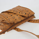 MCM Vicetos Logogram Tote Bag PVC Leather Brown Gold Auth 198311-6