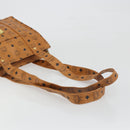 MCM Vicetos Logogram Tote Bag PVC Leather Brown Gold Auth 198311-7