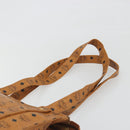 MCM Vicetos Logogram Tote Bag PVC Leather Brown Gold Auth 198311-8