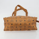 MCM Vicetos Logogram Tote Bag PVC Leather Brown Gold Auth 198311-5