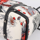 Salvatore Ferragamo Hand Bag Canvas 2way White Silver Auth 198313A-9