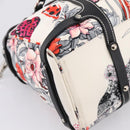 Salvatore Ferragamo Hand Bag Canvas 2way White Silver Auth 198313A-16