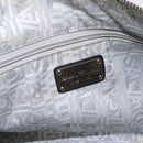 Salvatore Ferragamo Hand Bag Canvas 2way White Silver Auth 198313A-19