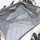 Salvatore Ferragamo Hand Bag Canvas 2way White Silver Auth 198313A-20