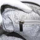 Salvatore Ferragamo Hand Bag Canvas 2way White Silver Auth 198313A-22