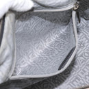Salvatore Ferragamo Hand Bag Canvas 2way White Silver Auth 198313A-23